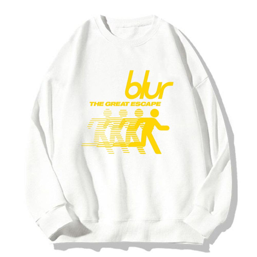Blur Band Толстовка The Great Escape Мода Рок-группы Круглый вырез Одежда Ретро Топы Женщины Мужчины Длинный рукав Уличная одежда Модный