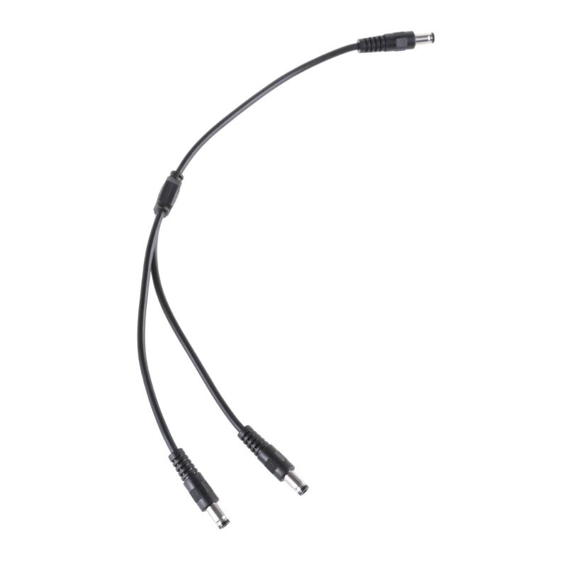 DC5.5x2.1mm Splitter Power Cable 18AWG Male To 2 Male Connectors for Security Cameras, LED Lights 30CM