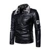 New Leather Men's Fur Integrated PU Leather Jacket Motorcycle Lapel Men's Thickened Leather Korean Style Jacket