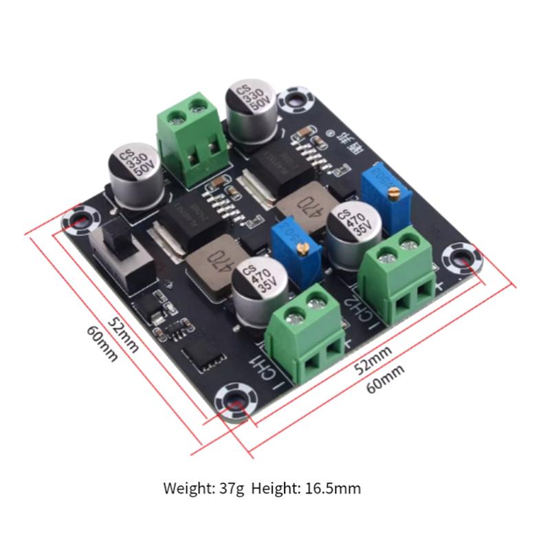 A73E-Step-Down Module DC-DC Dual-Channel Output Power Board 5V 12V 24V 5A Voltage Reduction Module