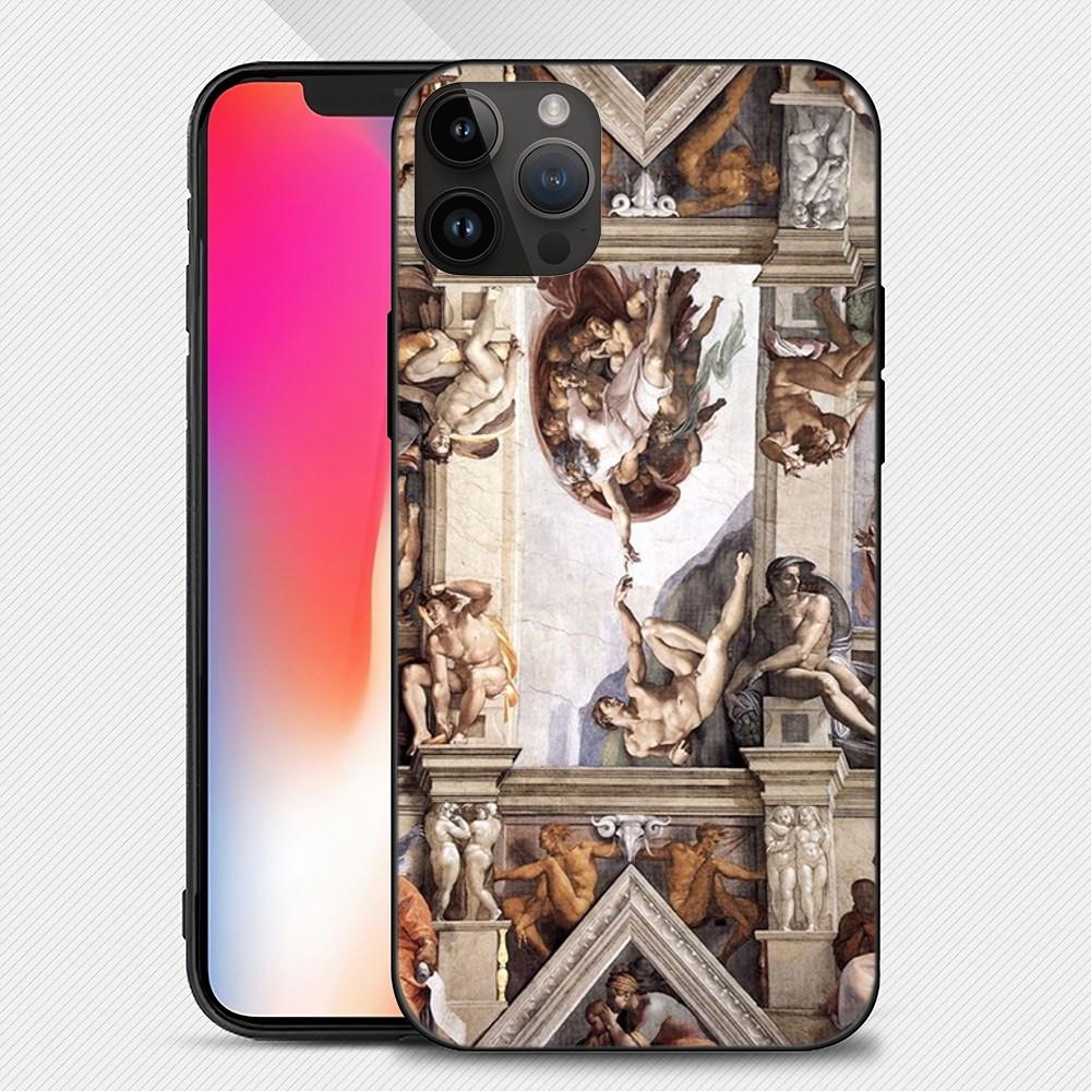 Чехол для телефона Michelangelo Art для iPhone 15 14 13 12 11 Pro Max Mini X 7 8, мягкий чехол