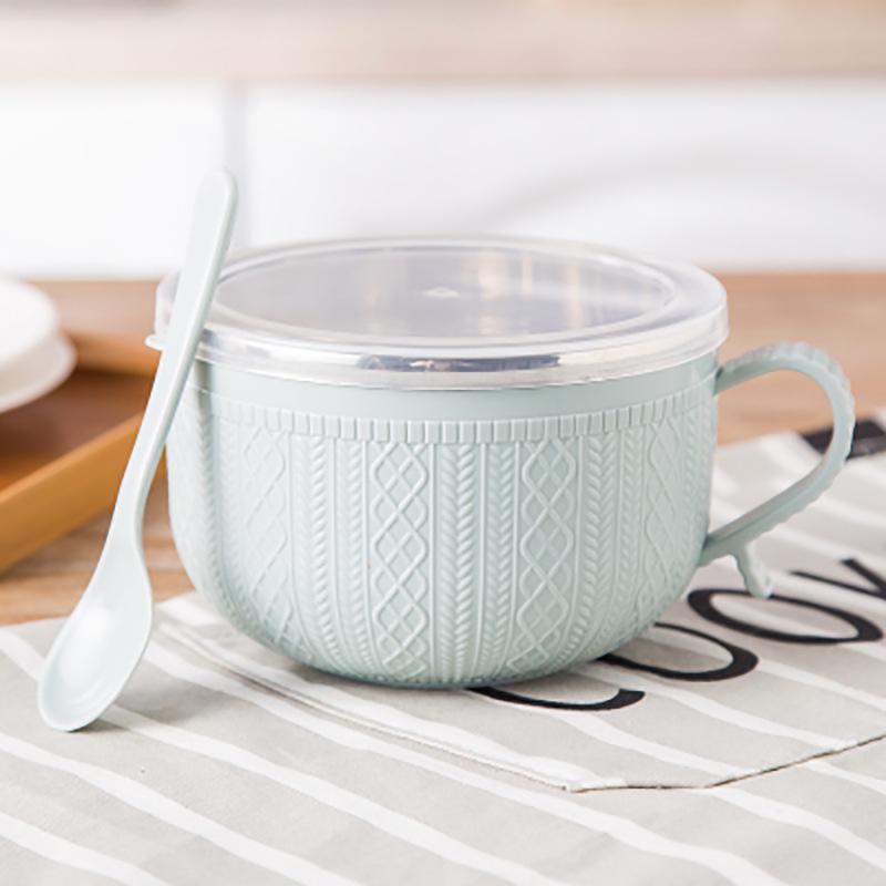 Миска для лапши с крышкой, лапша, рисовый суп, мультяшная миска с двойной изоляцией, кухонные принадлежности