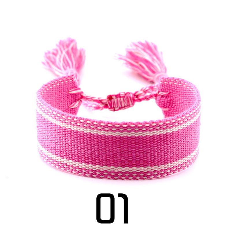 Женская мода ювелирные изделия подарок красочный декоративный узор вышитый ручной работы плетеный браслет в стиле бохо