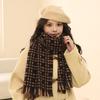 Tic-tac-toe Plaid Scarf Women's Winter Thickened Warm Scarf Shawl Dual-purpose Student Versatile Imitation Cashmere Scarf