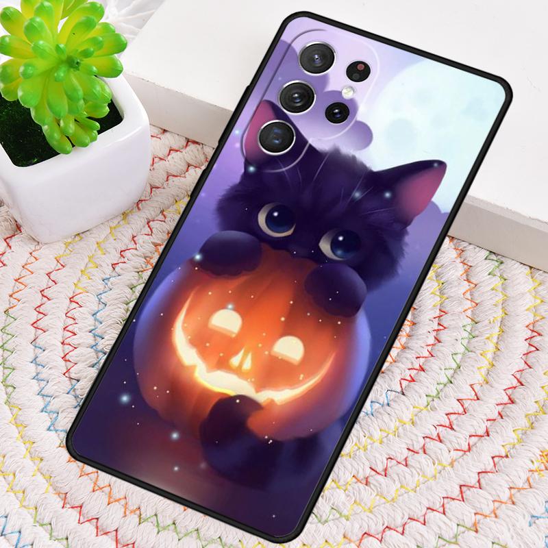 Забавный Мультяшный Животный Хэллоуинский Чехол-Кот для Телефона Samsung Galaxy note 10 pro S26 Ultra S23 S24 FE S25 S21 S22 PLUS Чехол