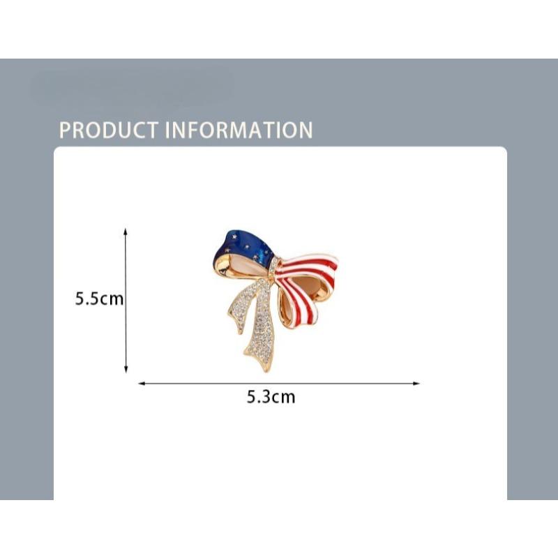 Bow brooch, high-end and niche, American flag chest flower, clothing decoration accessories