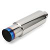 Exhaust Muffler Sound Absorbing Stainless Steel 2.5in Inlet 4in Outlet Rear Muffler Exhaust Tail