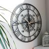 Металлические аналоговые настенные часы Антикварные причудливые большого размера Современные настенные часы для домашнего декора (40CM)