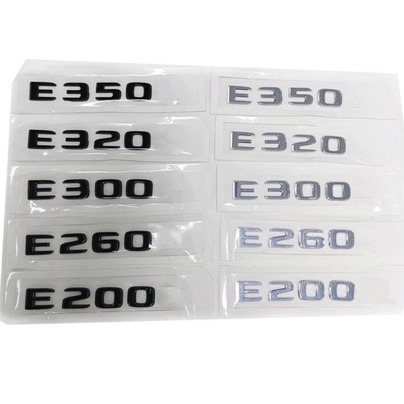 3D ABS Chrome Logo E200 E300 E320 E220 Emblem Letters Sticker Car Trunk Badge For E Class 220 200 300 W212 W213 Accessories