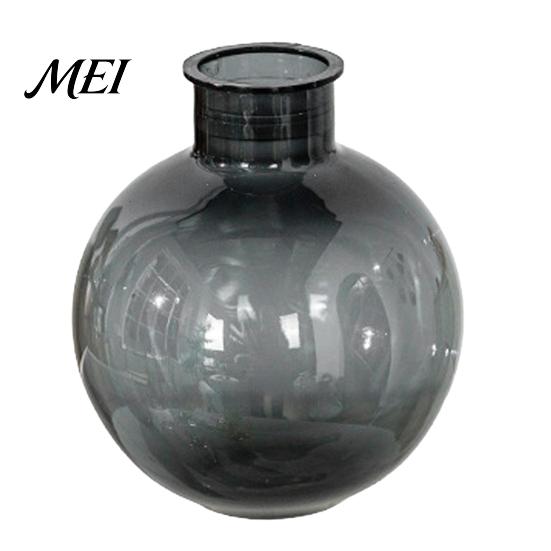 Nordic Style Flower Container Clear Round Resin Vase, Transparent Sphere Pot with Jute Vase for Hydroponic Plants Bow, Modern Plastic Planter Plants,