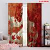 2pcs,2D Plane Printing Popular Curtains Autumn Leaf Polyester (without Rod) Decorations Outdoor for Living Room and Bedroom
