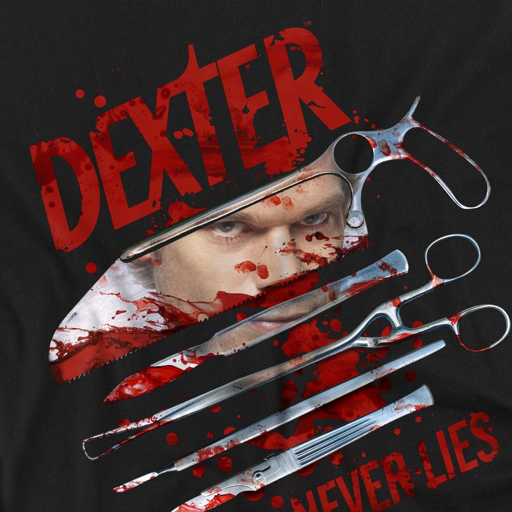 Dexter Mens Blood Never Lies T-Shirt