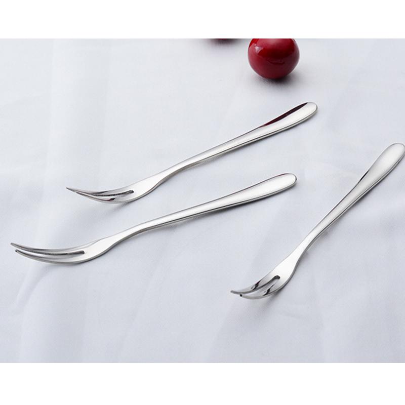 Вилка для фруктов из нержавеющей стали, западные столовые приборы, маленькая вилка, вилка с двумя зубцами, десертный торт