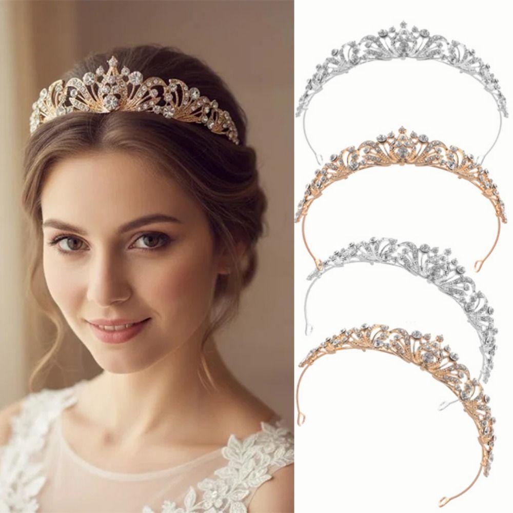 Rhinestones Bride Crowns Elegant Queen Crowns Hair Accessories Wedding Crown Receptions