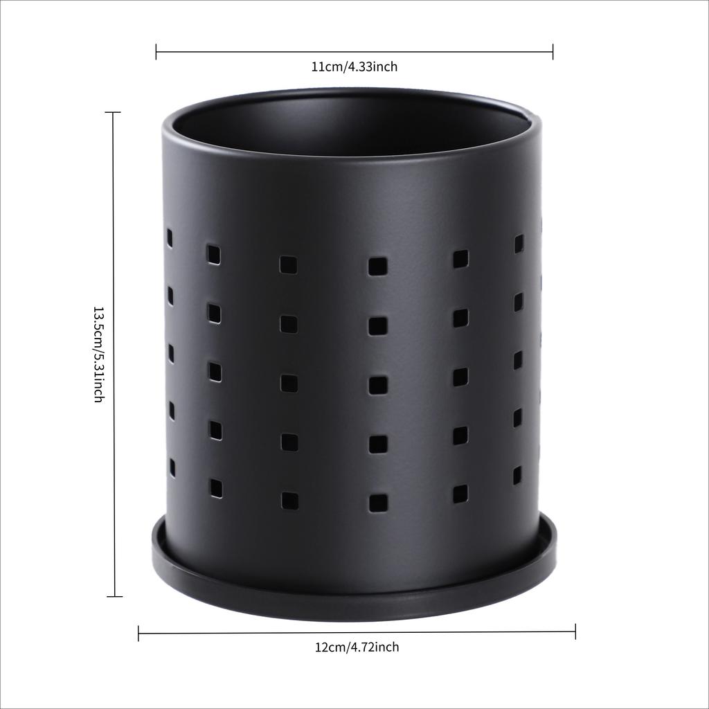 Держатель для столовых приборов из нержавеющей стали, Органайзер для кухонных ножей, вилок, ложек, Контейнер для хранения столовых приборов большой вместимости с дренажными отверстиями