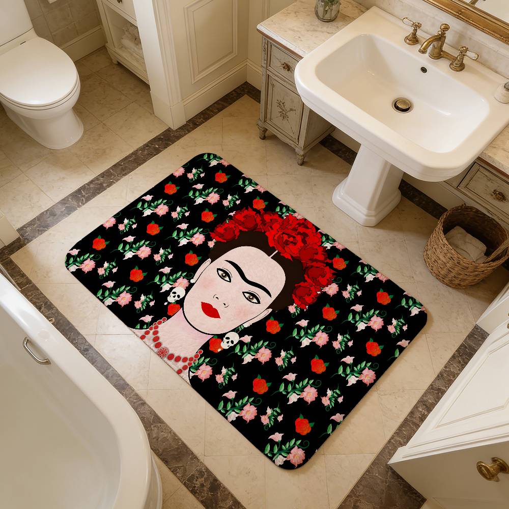 Mexican F-Fridas Floor Mat Rectangle Anti-slip Home Soft Badmat Front Door Indoor Outdoor Mat Hotel Decor Mat