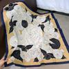 Spring new camellia printing silk scarf decorative binding scarf versatile high-end neck protection windproof breathable square scarf
