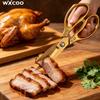 WXCOO Stainless Steel Extended Kitchen Scissors Tongs Gold Multi-functional BBQ Chicken Meat Steak Cutting Fish Special Shears5