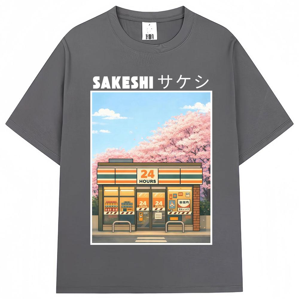 Japanese Style Konbini Convenience Store Graphic T Shirts Unisex Unisex Fashion Tokyo TShirts Oversized Cotton Casual T Shirt Gifts
