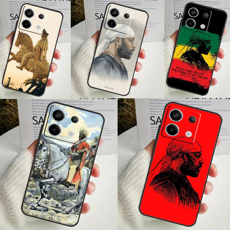 Император Менелик II Эфиопский Чехол Для Xiaomi Redmi Note 13 12 11 8 9 10 Pro Note 12S 11S 10S Redmi 12 10C 12C 13C Чехол