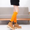 Women's Autumn Winter Warm Knitted Wool Leg Warmers Ladies' Fashion Fluorescent Color Leg Sleeves Korean Style Slouchy Socks