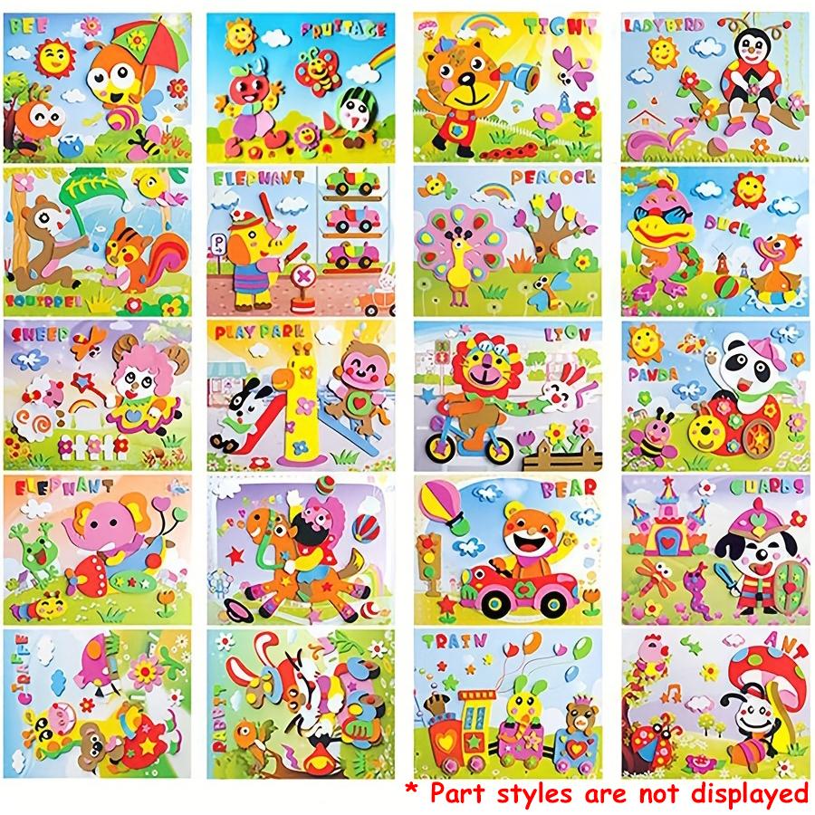 5/10pcs Cartoon DIY EVA Foam Paste 3D Stickers Creative Handmade Picture Filling Sitckers Artistic Paper Pasting Painting Cards