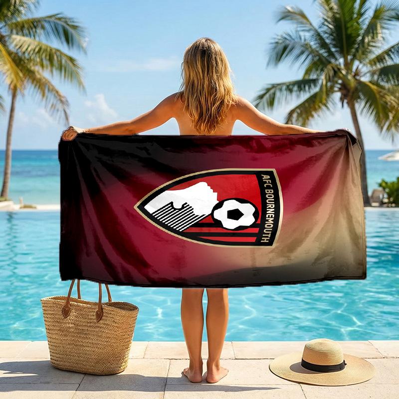 Bournemouth Football Beach Towel Soft Microfiber Summer Towel Quick Dry Absorbent Towel for Beach Swimming Pool Travel