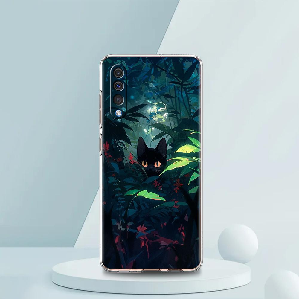 Художественный Черный Кот Звездная Ночь Чехол Для Samsung A16 A14 A12 A22 A32 5G A34 A42 A52 A54 A50 A70 A30 A40 A20E A10S A02S A04S A06