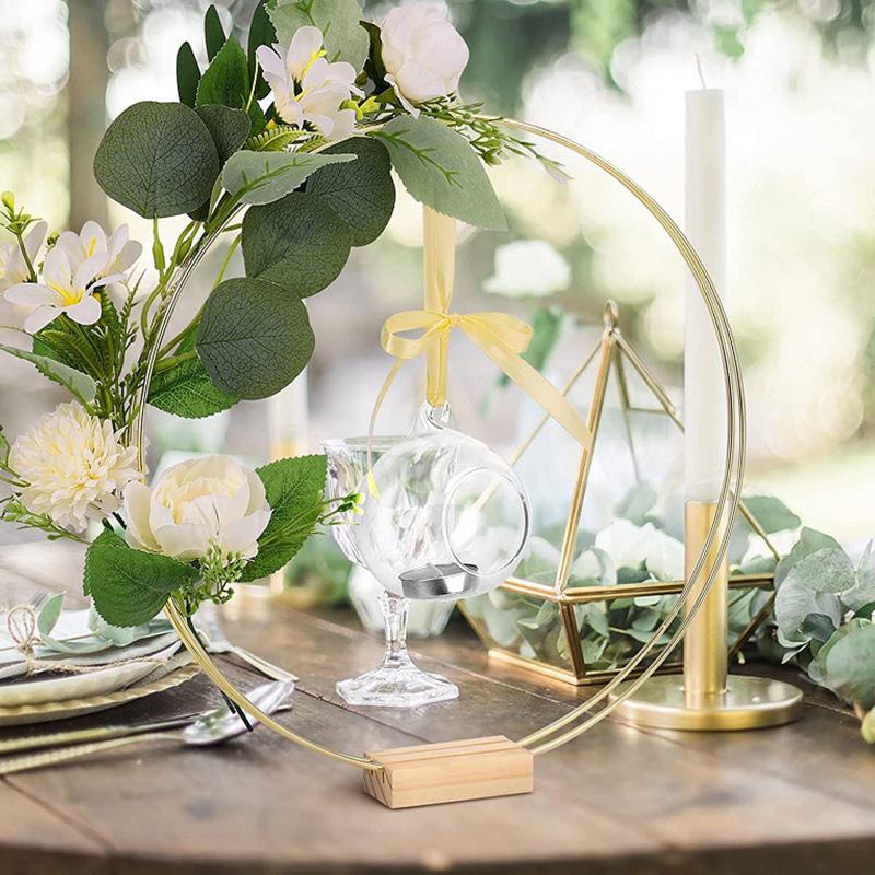 1PC Iron Hoops DIY Craft Metal Ring Black Wedding Wreath Handmade Iron Flower Rings Gold Party Decoration