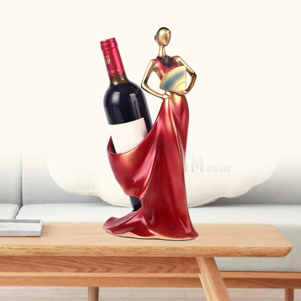 Beauty Girl Model Wine Rack Holder Shelf Wine Bottle Rack Practical Sculpture Wine Stand Home Decoration Accessories
