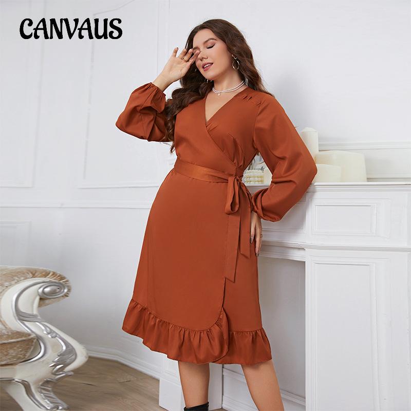 Весенне-осеннее женское платье с длинными рукавами, платье большого размера, цельное платье с талией