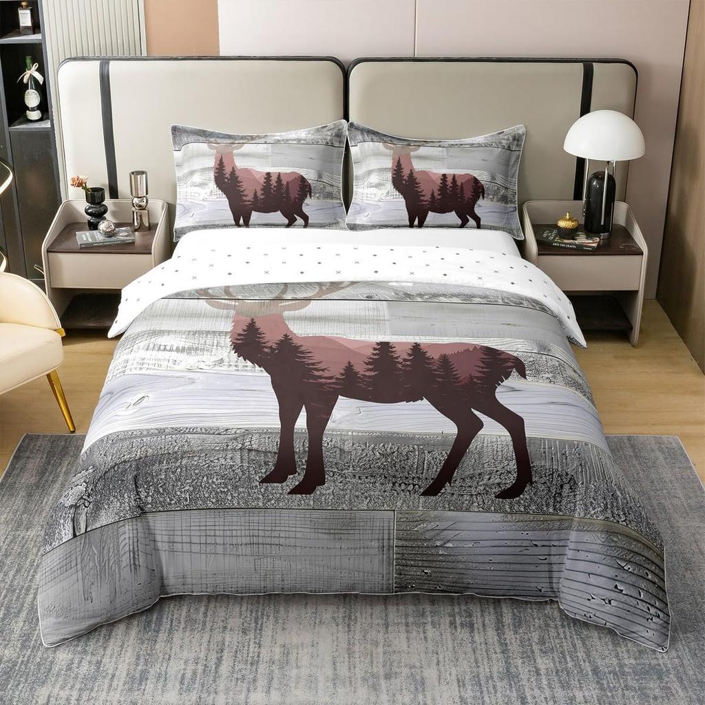 Wildlife Duvet Cover Queen King Size Animal Safari Country Style Quilt Cover Soft Bedding Set For Kids And Teens Bedroom 3 Pcs