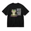 Women's Comfortable Classic T-Shirt Funny Frog Meditation Design Tee Cotton