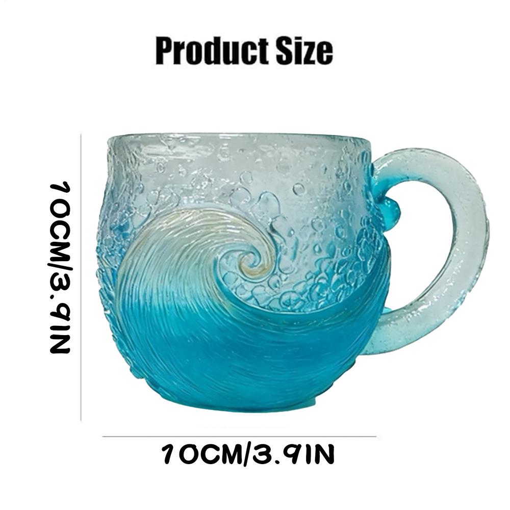 Resin Coffee Mugs 12 Oz Sea Theme Tea Cup Coffee Resin Cups for Workplace Travel Bar Kitchen Home Cafe Party Gathering