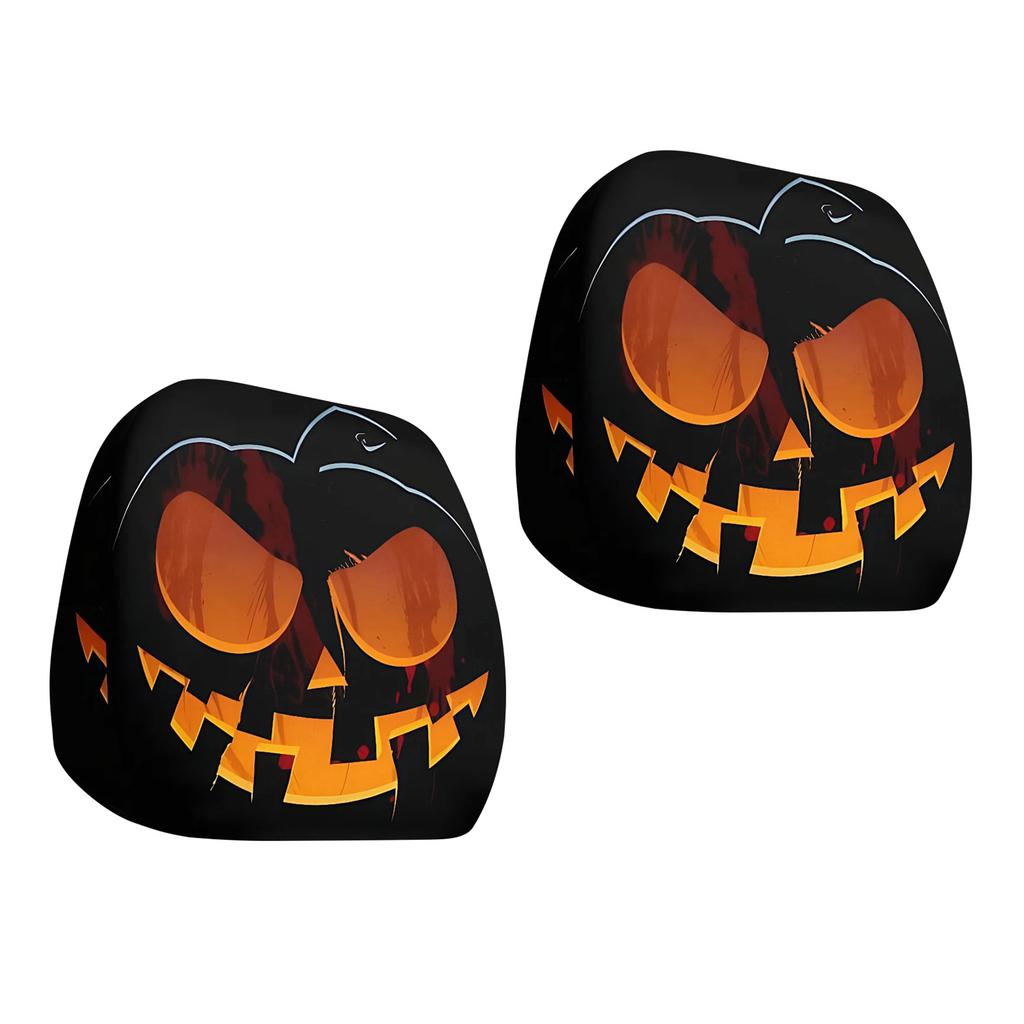 Pack Of 2 Elastic Cartoon Car Headrest Covers Funny Big Eyes Design Universal Fit For Cars Trucks Vans Durable Polyester Fabric