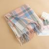 Style Literary and Retro Plaid Imitation Cashmere Scarf Women's Fashion Commuting Versatile Warm Scarf Shawl