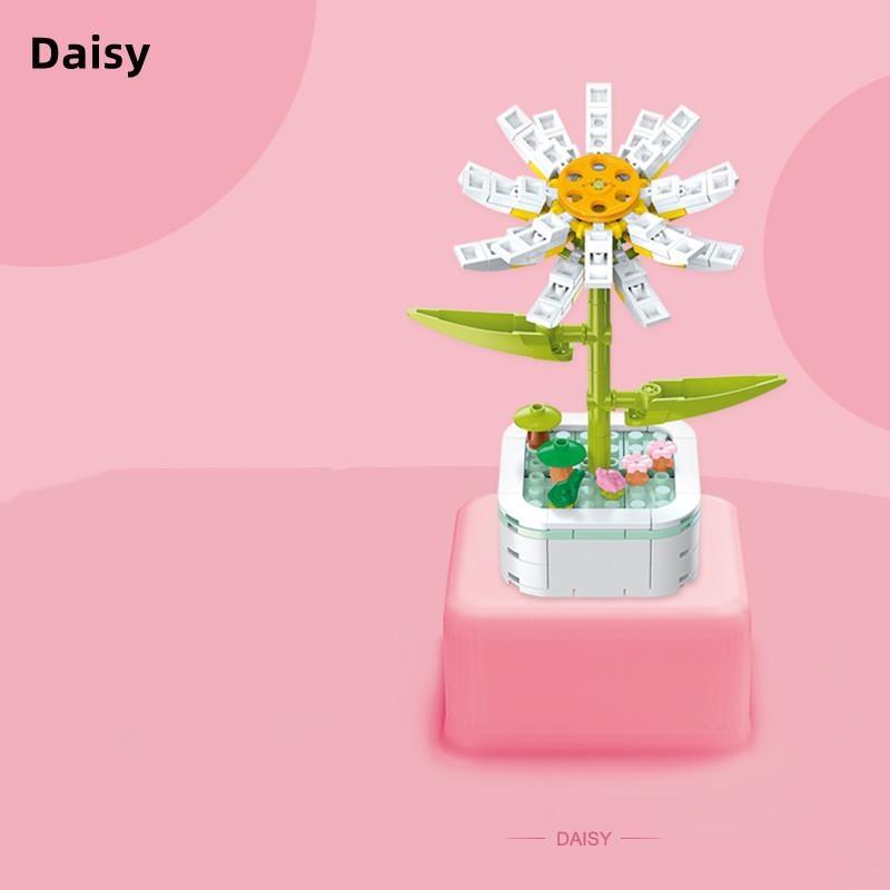 Building Blocks Potted Plants Particles DIY Assembly Eternal Flowers Girlfriends Holiday Gifts Girls Puzzle Assembly Models Building Blocks Toys