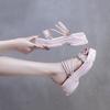 Two Wear Sandals Women's All-match Thick Bottom Heightening Light and Comfortable Outer Wear Sandals and Slippers Pearl Decoration