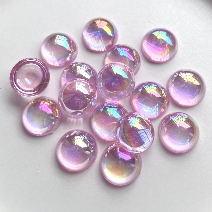 25pcs16mm Semi-circular AB Color Crystal Rhinestone DIY Jewelry Making Resin Flat Back Decoration Wedding Decoration Scrapbook