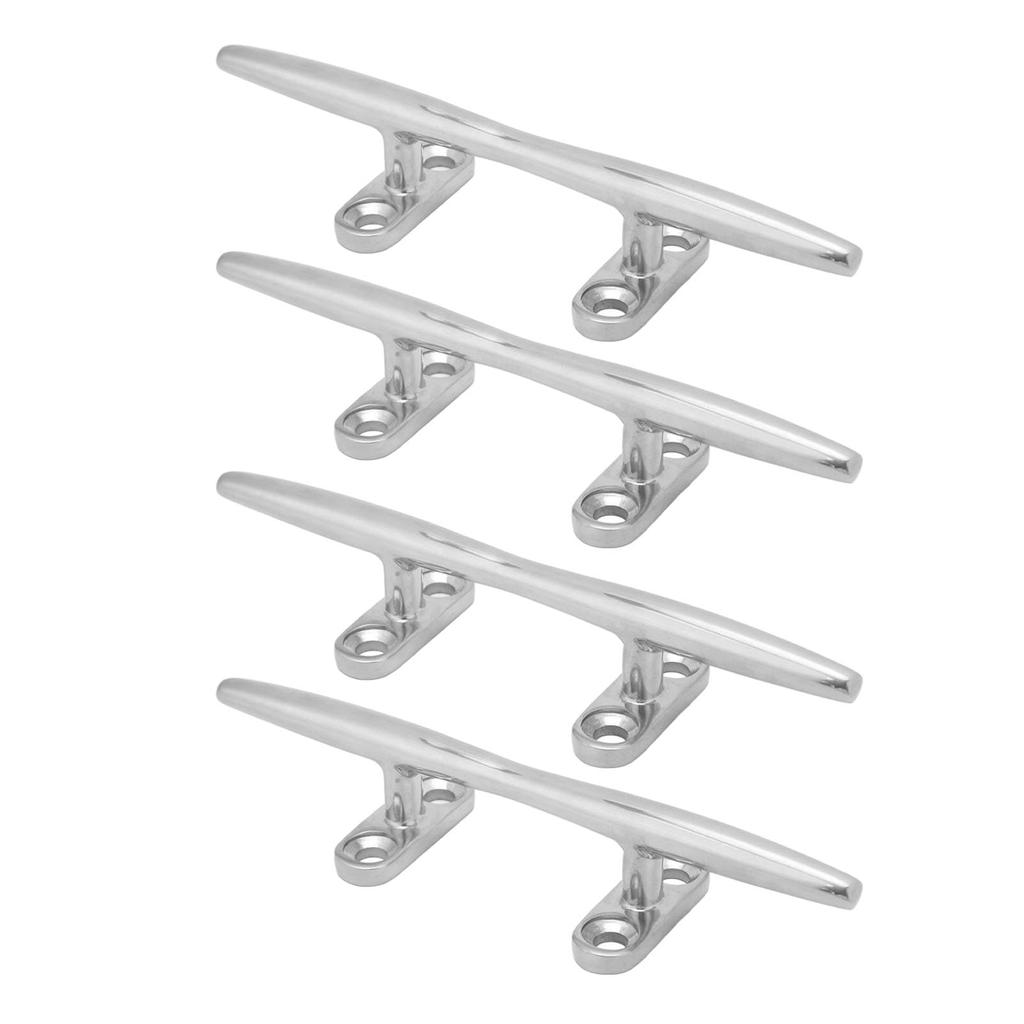 6" Stainless Steel Dock Cleat, Boat Yacht Mooring Rope Tie Down Anchor Cleat, High Strength for Marine Docks, Easy Installation