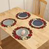 38cm Christmas Circular Waves Placemats Non Slip Heat Resistant Table Mats Christmas Decor Tablecloth