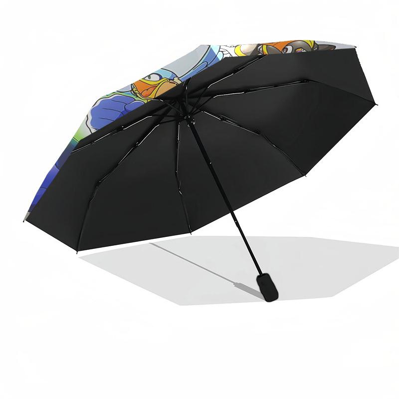 1pc Mega Man Automatic Folding Umbrella, 8-Bone Frame, Portable Design for Outdoor Use, Ideal Gift for Fans and Travelers.Y076