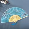 Vintage Silk Folding Hand Fan Chinese Japanese Bamboo Fans Craft Gifts Women Dance Performance Props Home Decoration Ornaments