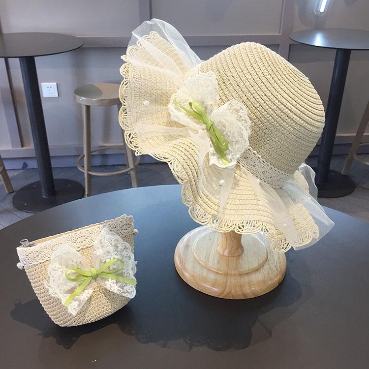 Summer Children's Sun Protection Beach Straw Hat Princess Girl's Vacation Woven Sun Hat