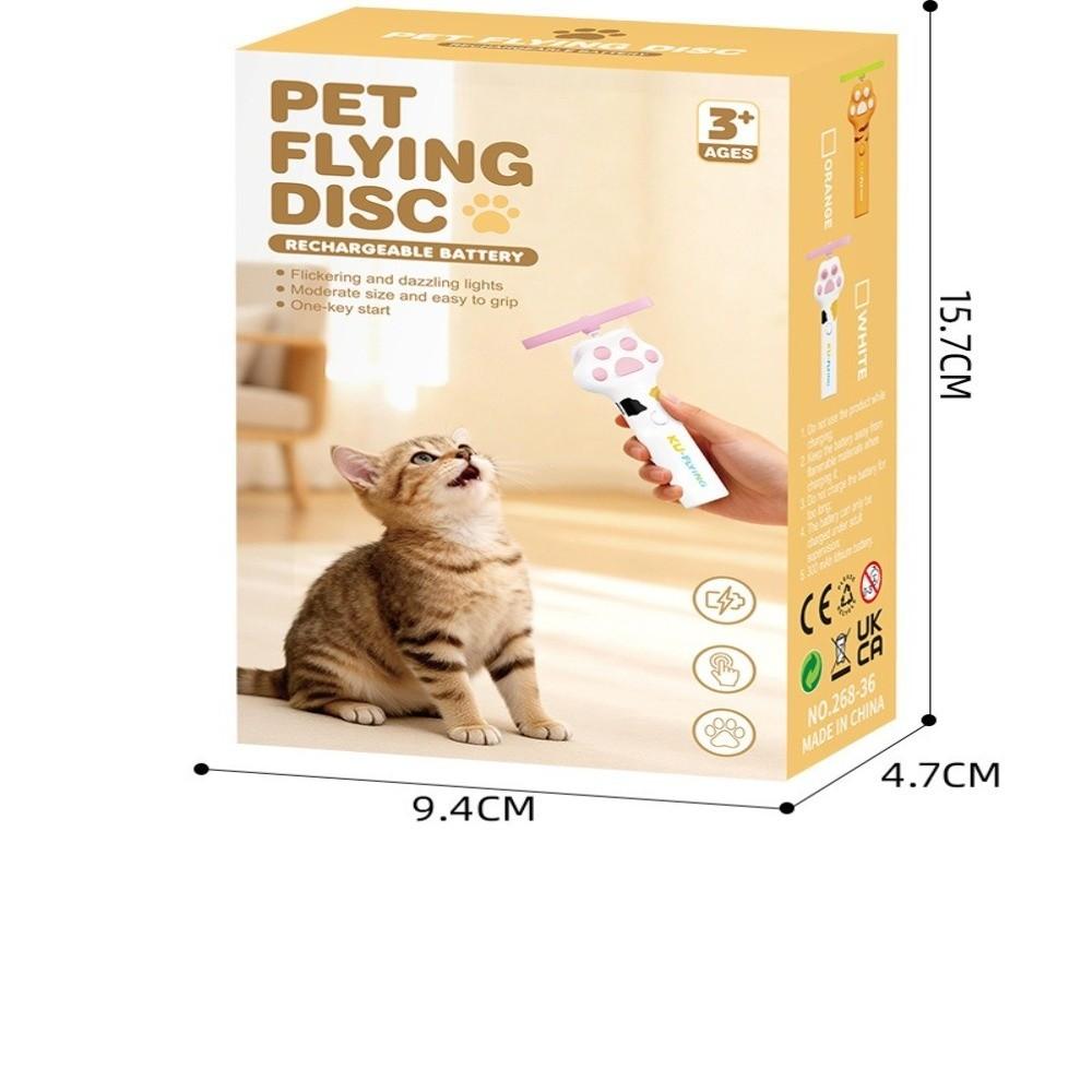 1 Set Interactive Cat Fetch Toy 6 Flying Discs Flying Saucer Stick Interactive Cat Toys Playtime