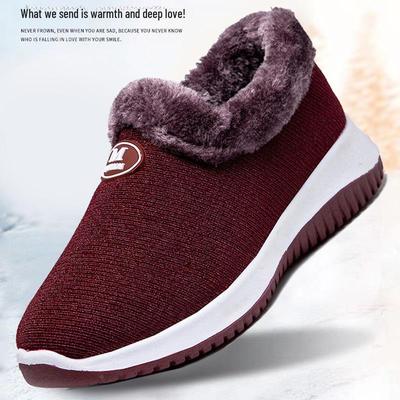 Женские нескользящие туфли из хлопка с бархатной подкладкой и мягкой подошвой — теплые и удобные для людей среднего и пожилого возраста.