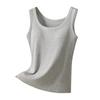 Женский топ-майка без рукавов с широкими бретелями и встроенным бюстгальтером с мягкой подкладкой