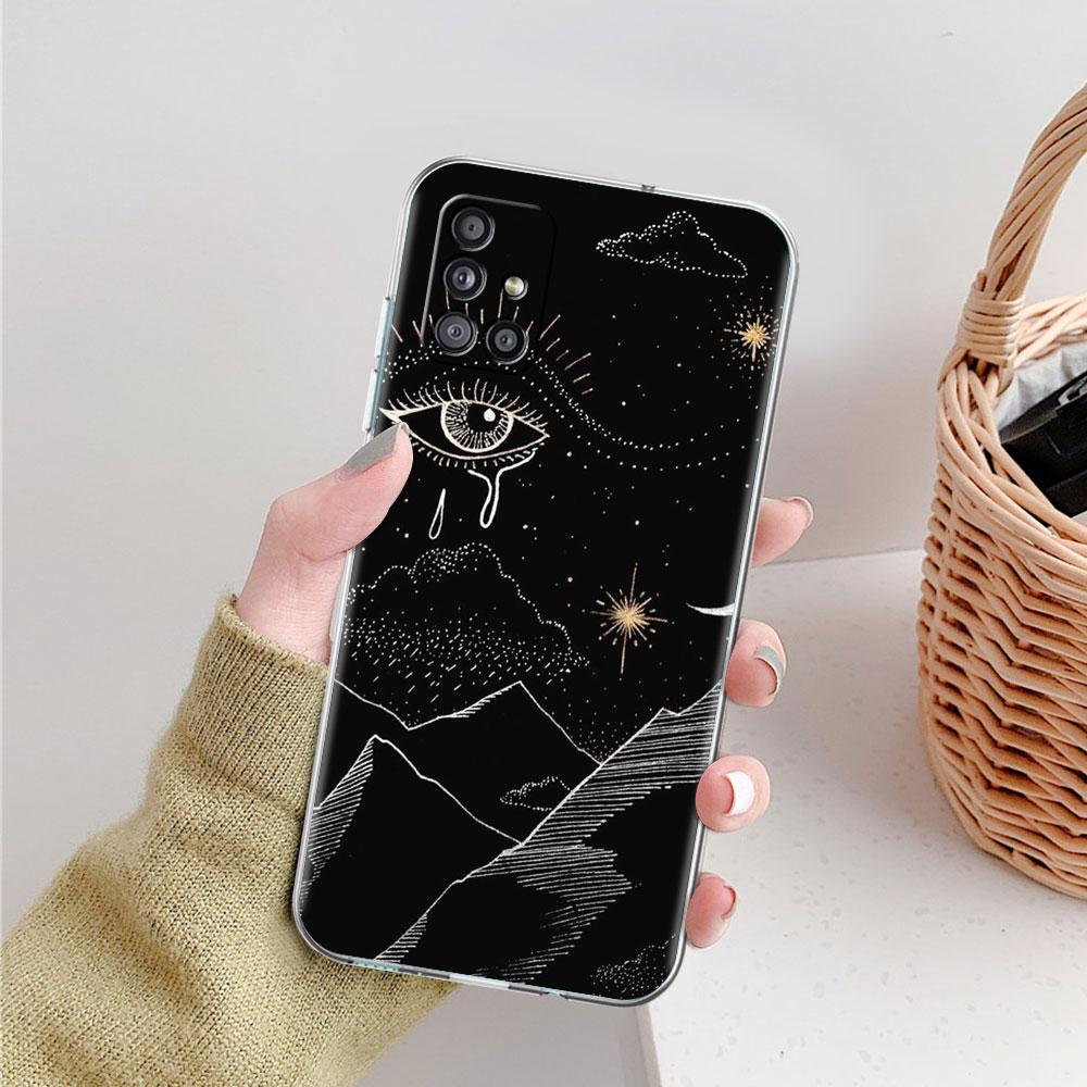 Чехол с тотемом Лунного Таро для Samsung Galaxy A51 A21s A52 A71 A12 A31 A41 A32 A02s M31 A11 A72 M51 M30s, прозрачный чехол для телефона