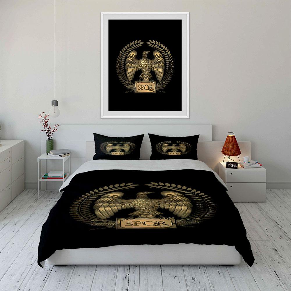 Golden eagle with laurels. Bedding sets Duvet cover sets Duvet covers Pillowcases(1 * Duvet Cover 2 * Pillowcases without duvet insert)