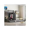 Lit Superposé En Bois Massif - MUVOE - 90x200 - Lit Gigogne - Armoire Intégrée - Tiroirs De Rangement